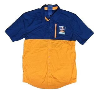Red Bull KTM Shirt Mens S Blue Orange Factory Racing Motocross Button Up